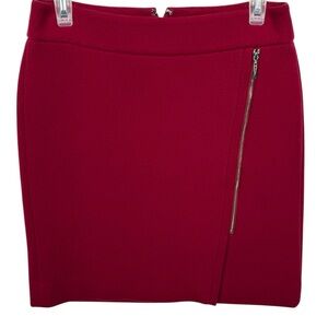 White House Black Market Raspberry Red Pencil Skirt with Zipper Accent Size 00